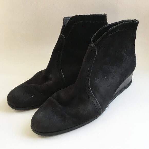 Arche LN Otawk Black Nubuck Leather Ankle Booties Zipper Boots - Picture 1 of 14